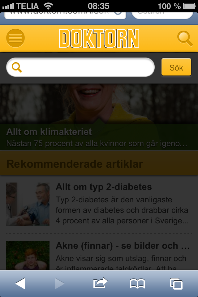 Sök mobil webb Sök