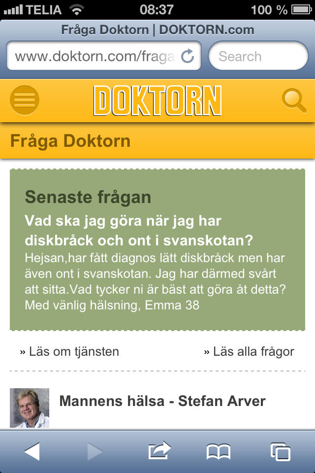 Fråga Doktorn mobil webb Fråga Doktorn