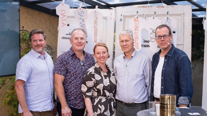 Deltagare på seminariet var Anders Vinberg, senior analytiker på TLV, Gilbert Tribo (L), aktiv inom Region Skåne, Frida Lundmark, sakkunnig på Läkemedelsindustriföreningen (Lif), Jerker Liljestrand patientföreträdare från Hypertrofisk Kardiomyopatis Svenska Sällskap (HCM SS) och även legitimerad läkare och moderator Fredrik Hed.
Foto: Privat