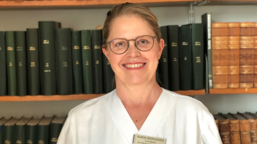 Karin Berggård, överläkare på Hudmottagning Lund, Skånes universitetssjukhus. Foto: Privat