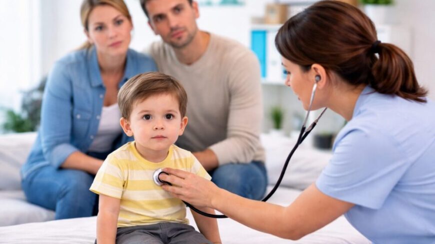 Noonans syndrom är ett medfött genetiskt syndrom som ofta upptäcks i barndomen och kan innebära behov av hjärtuppföljning och habilitering. Foto framtaget med stöd av AI