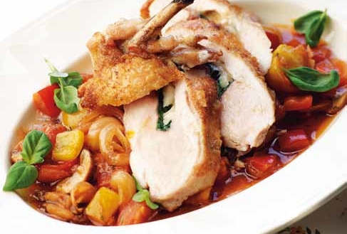 Kycklingbröst med parmesan,prosciutto och basilika